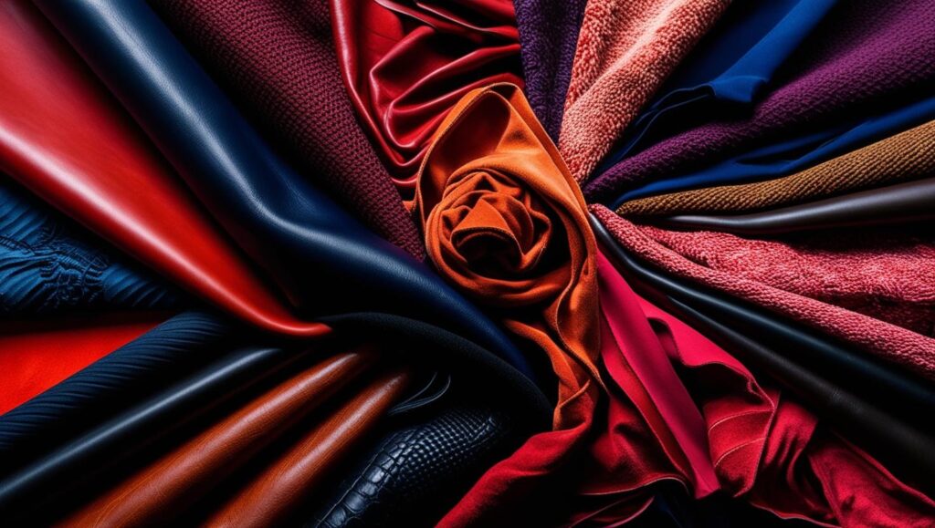 Auswahl verschiedenster Stoffe und Leder